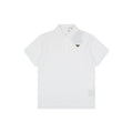 Prada Gold Triangle Logo Piqué Short Sleeve Polo Shirt — White