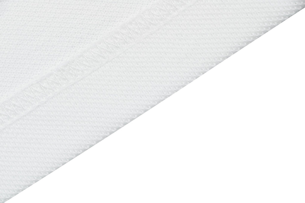 Prada Gold Triangle Logo Piqué Short Sleeve Polo Shirt — White