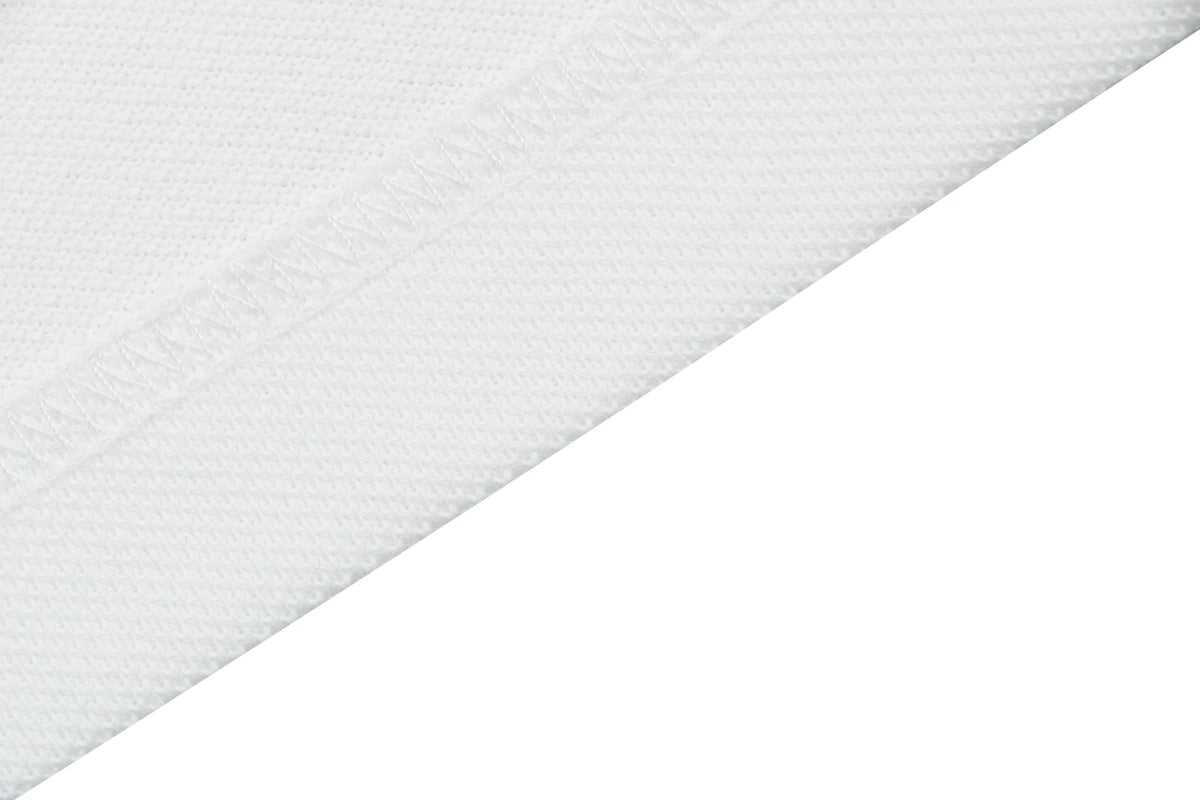Prada Gold Triangle Logo Piqué Short Sleeve Polo Shirt — White