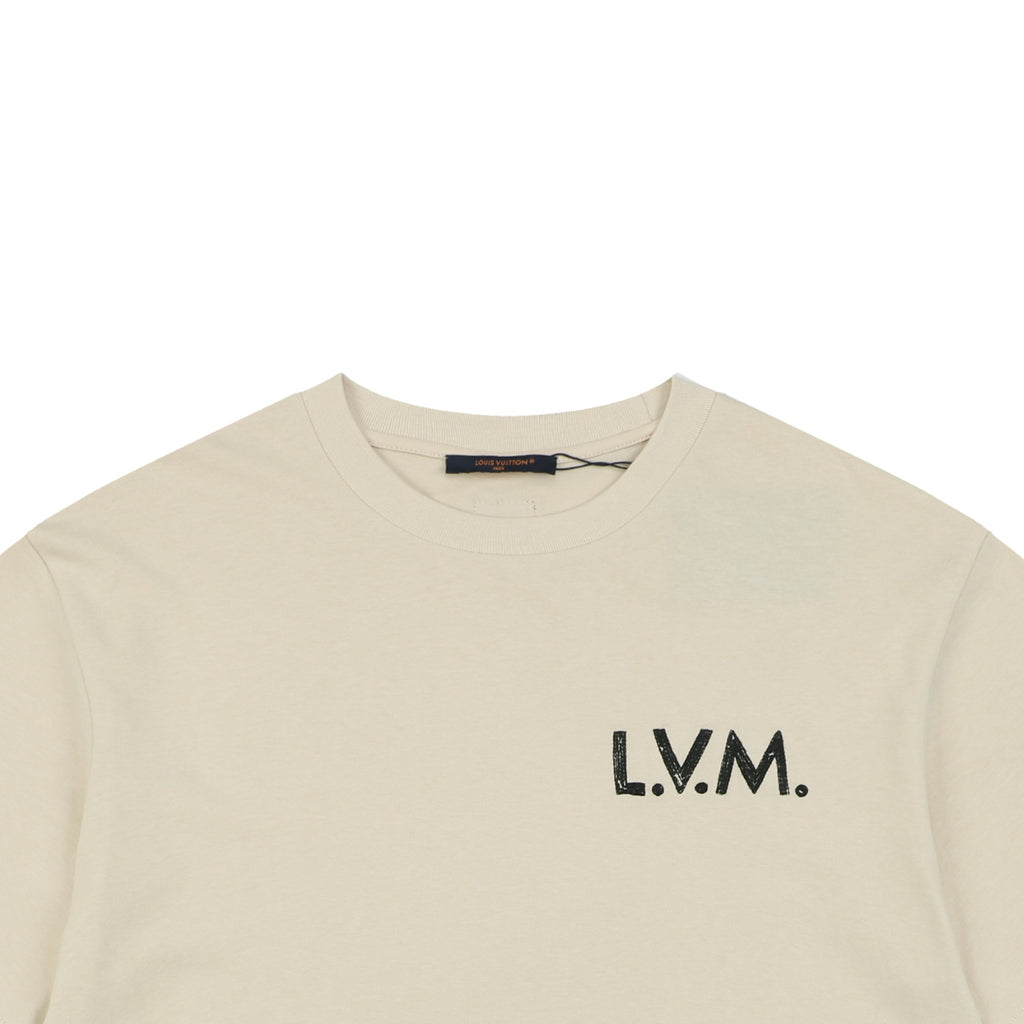 Louis Vuitton L.V.M. Wordmark Leather Patch Label Oversized Short Sleeve Tee