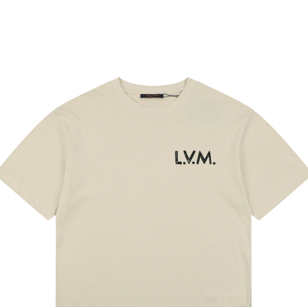Louis Vuitton L.V.M. Wordmark Leather Patch Label Oversized Short Sleeve Tee