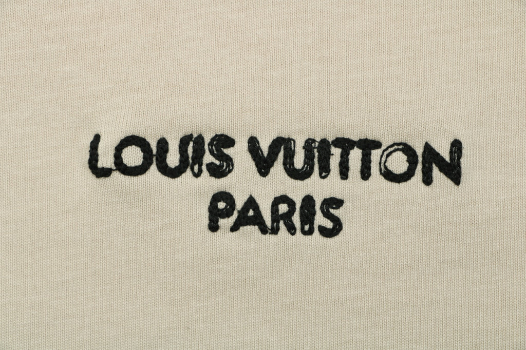Louis Vuitton L.V.M. Wordmark Leather Patch Label Oversized Short Sleeve Tee