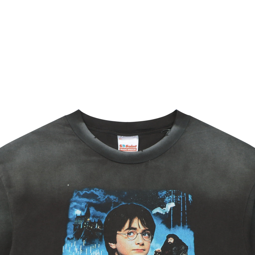 Saint Michael Harry Potter Hogwarts Castle & Hedwig Double-Sided Print Oversized Short Sleeve Tee