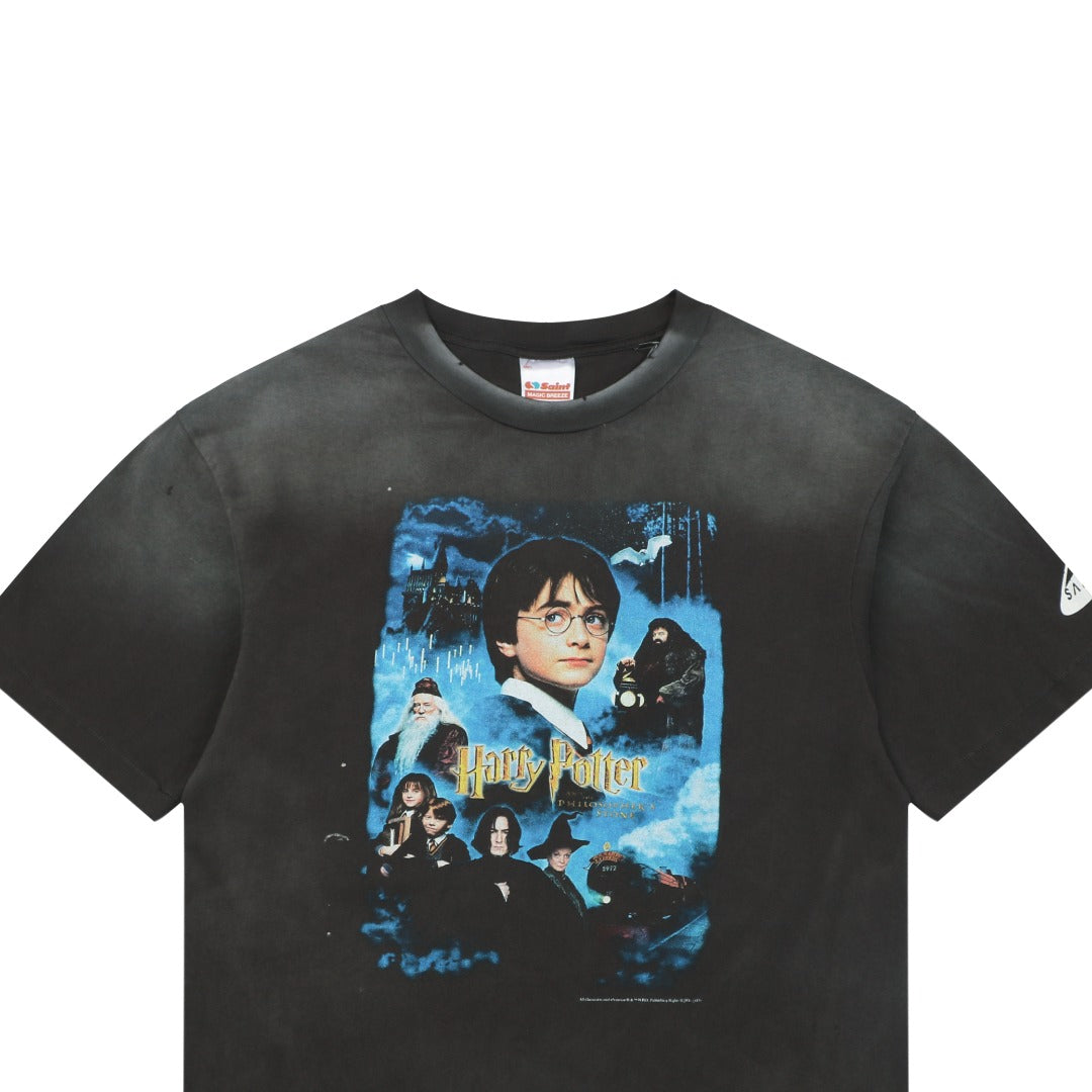 Saint Michael Harry Potter Hogwarts Castle & Hedwig Double-Sided Print Oversized Short Sleeve Tee