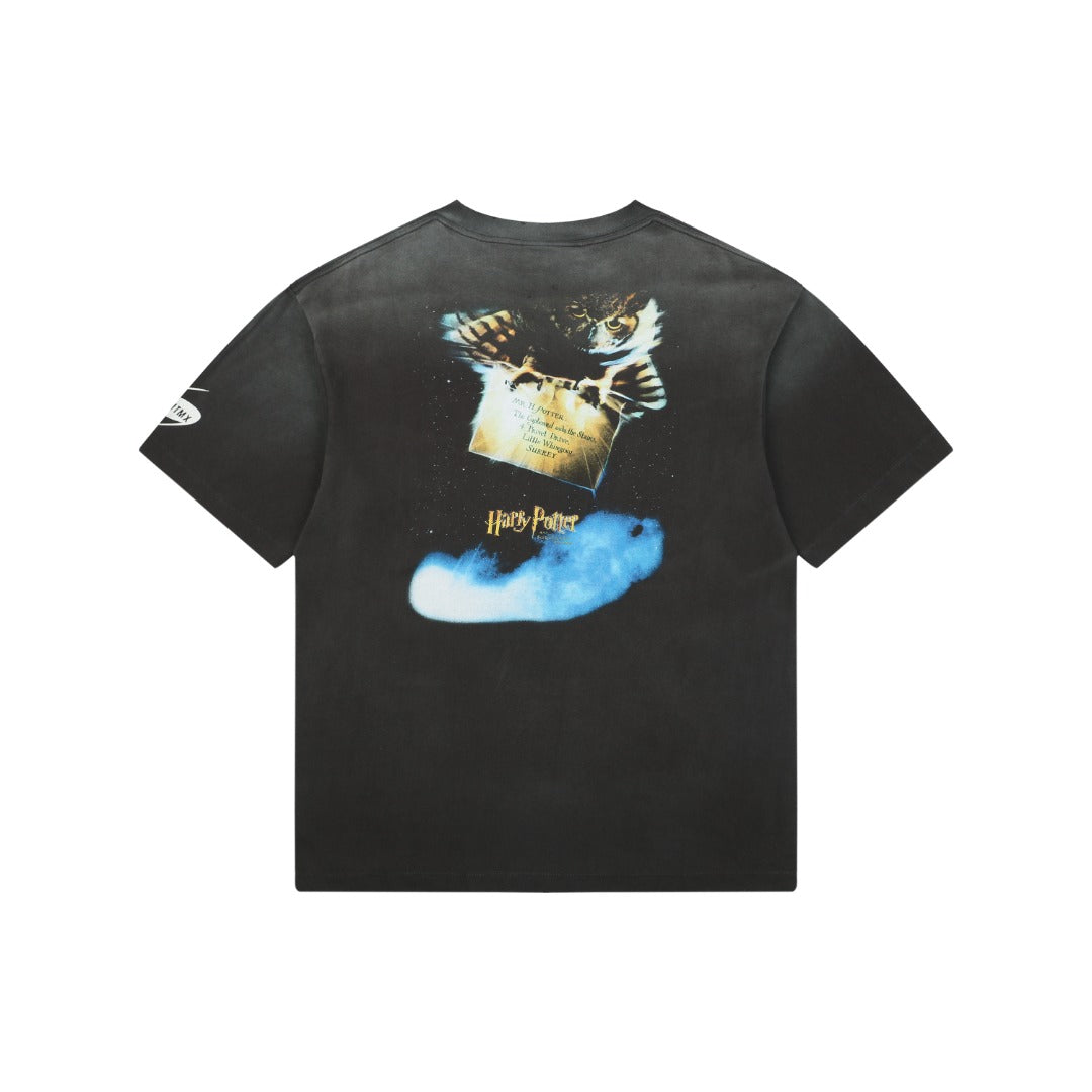 Saint Michael Harry Potter Hogwarts Castle & Hedwig Double-Sided Print Oversized Short Sleeve Tee