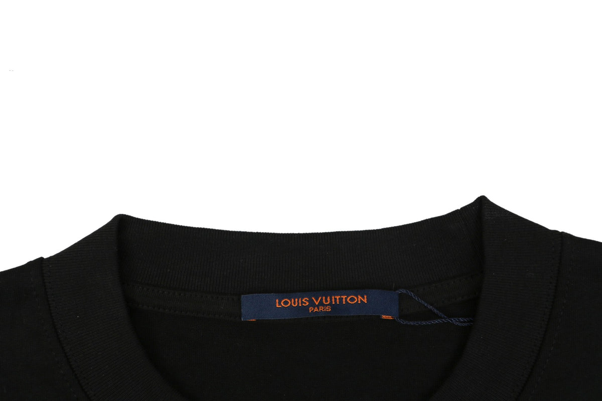 Louis Vuitton Hand-Painted Graffiti Pumpkin Graphic Oversized Short Sleeve Tee