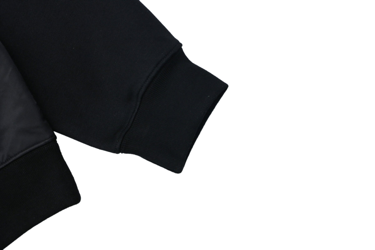 Prada Nylon Patch Triangle Logo Crewneck Sweatshirt Black