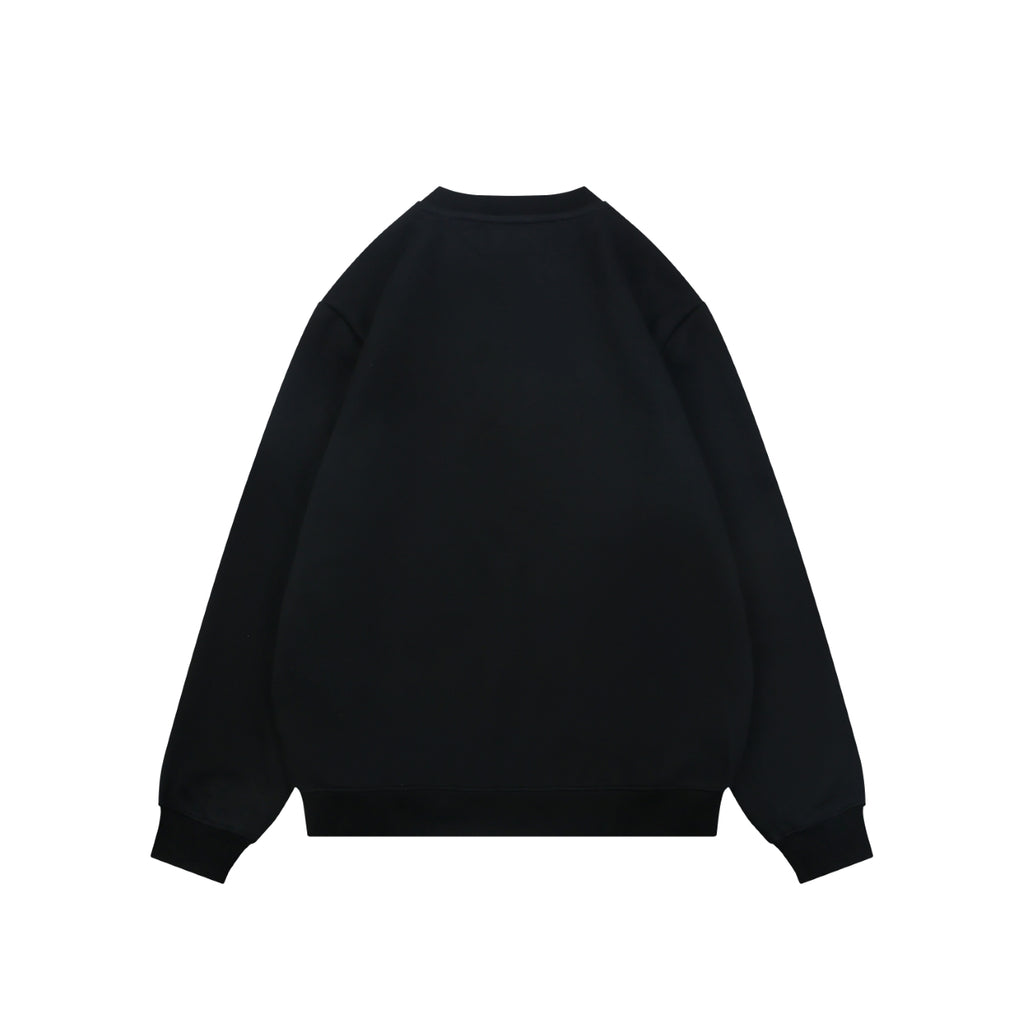 Prada Nylon Patch Triangle Logo Crewneck Sweatshirt Black
