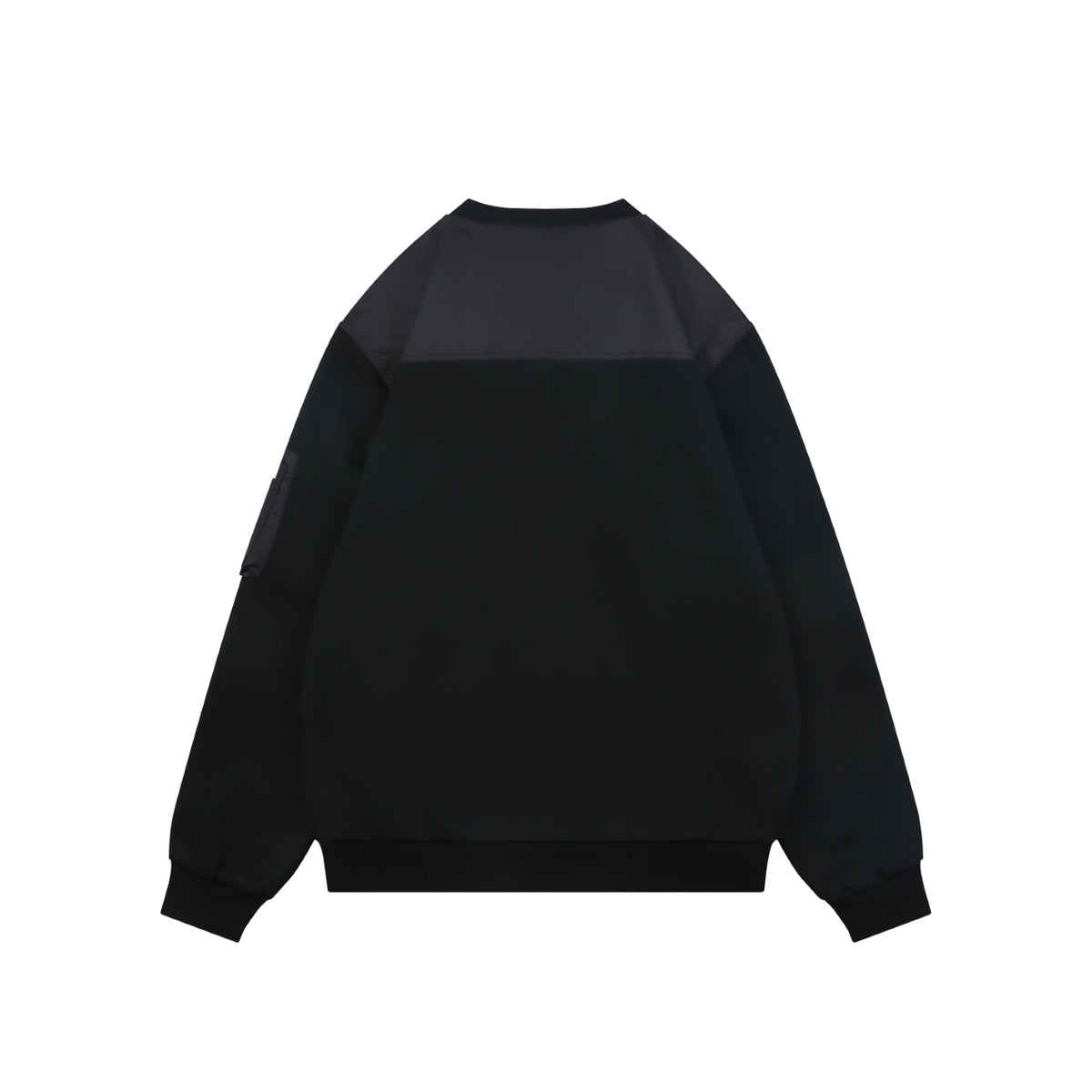 Prada Sleeve Zip Pocket Triangle Logo Crewneck Sweatshirt Black