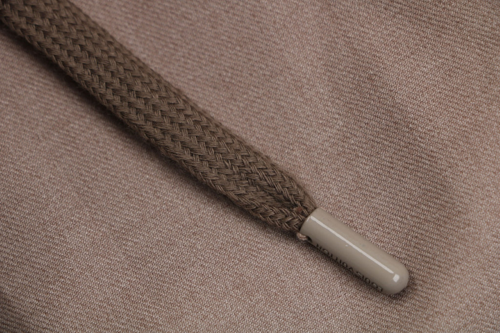 Louis Vuitton Tonal Monogram Jacquard Wool Straight-Leg Trousers Taupe