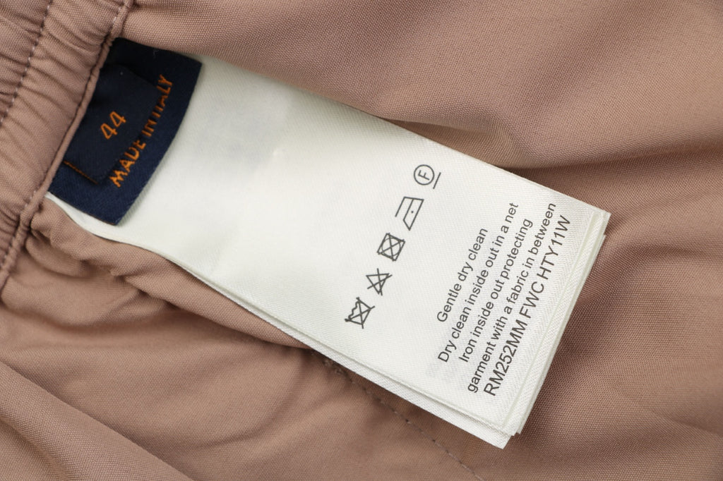 Louis Vuitton Tonal Monogram Jacquard Wool Straight-Leg Trousers Taupe