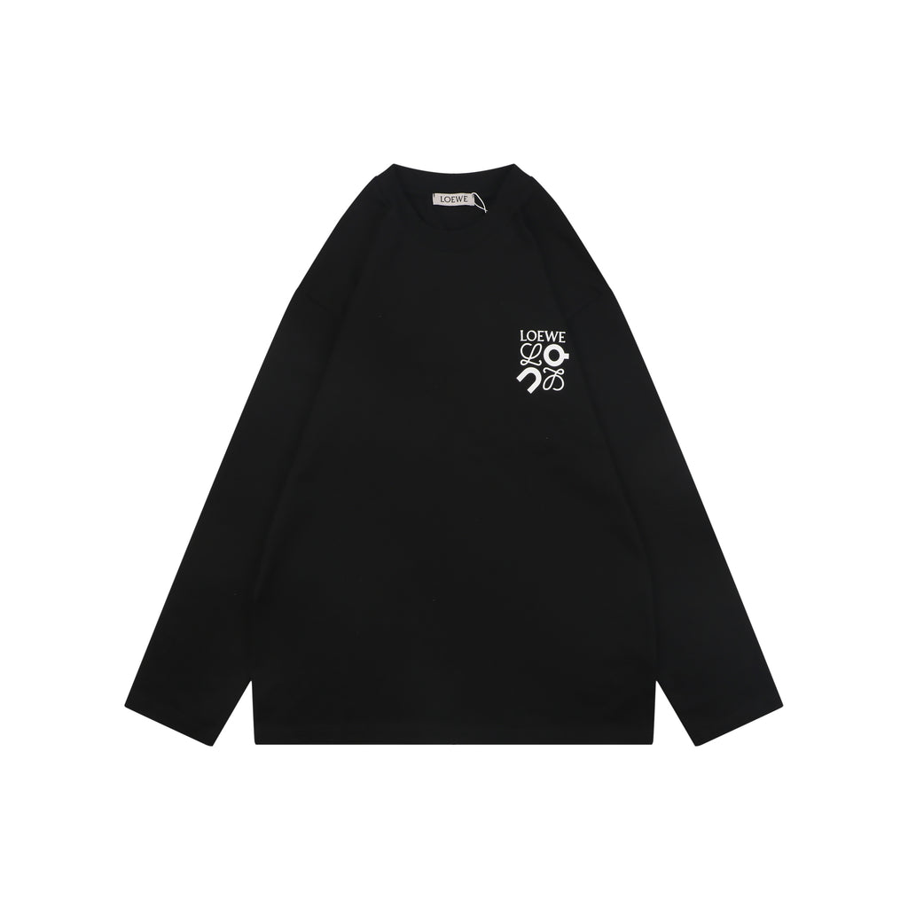 Loewe ON Anagram Flower Print Long Sleeve Tee White