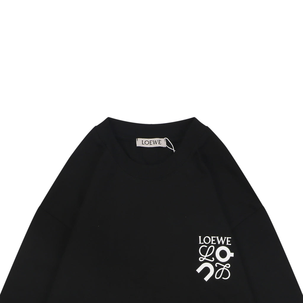 Loewe ON Anagram Flower Print Long Sleeve Tee White