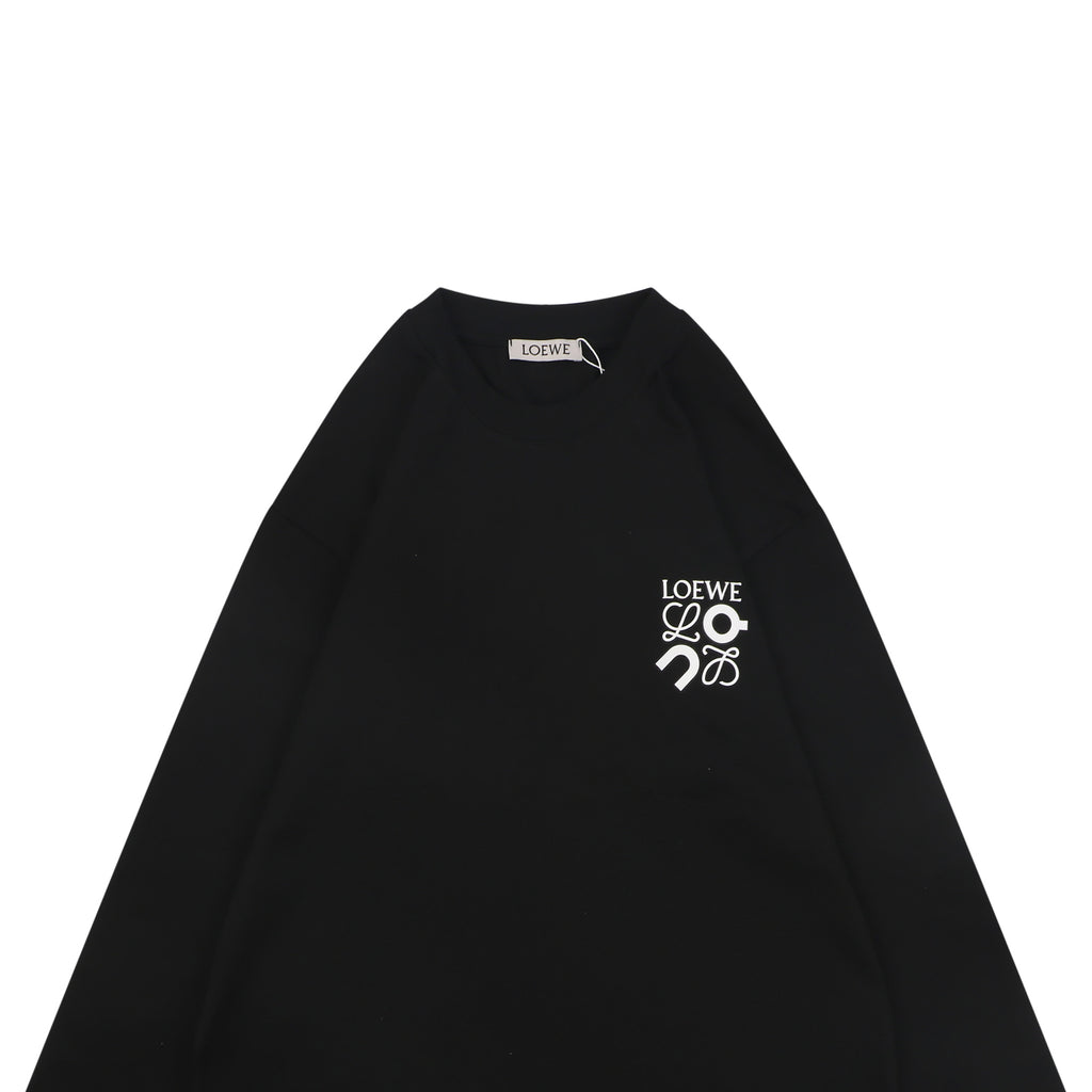 Loewe ON Anagram Flower Print Long Sleeve Tee White