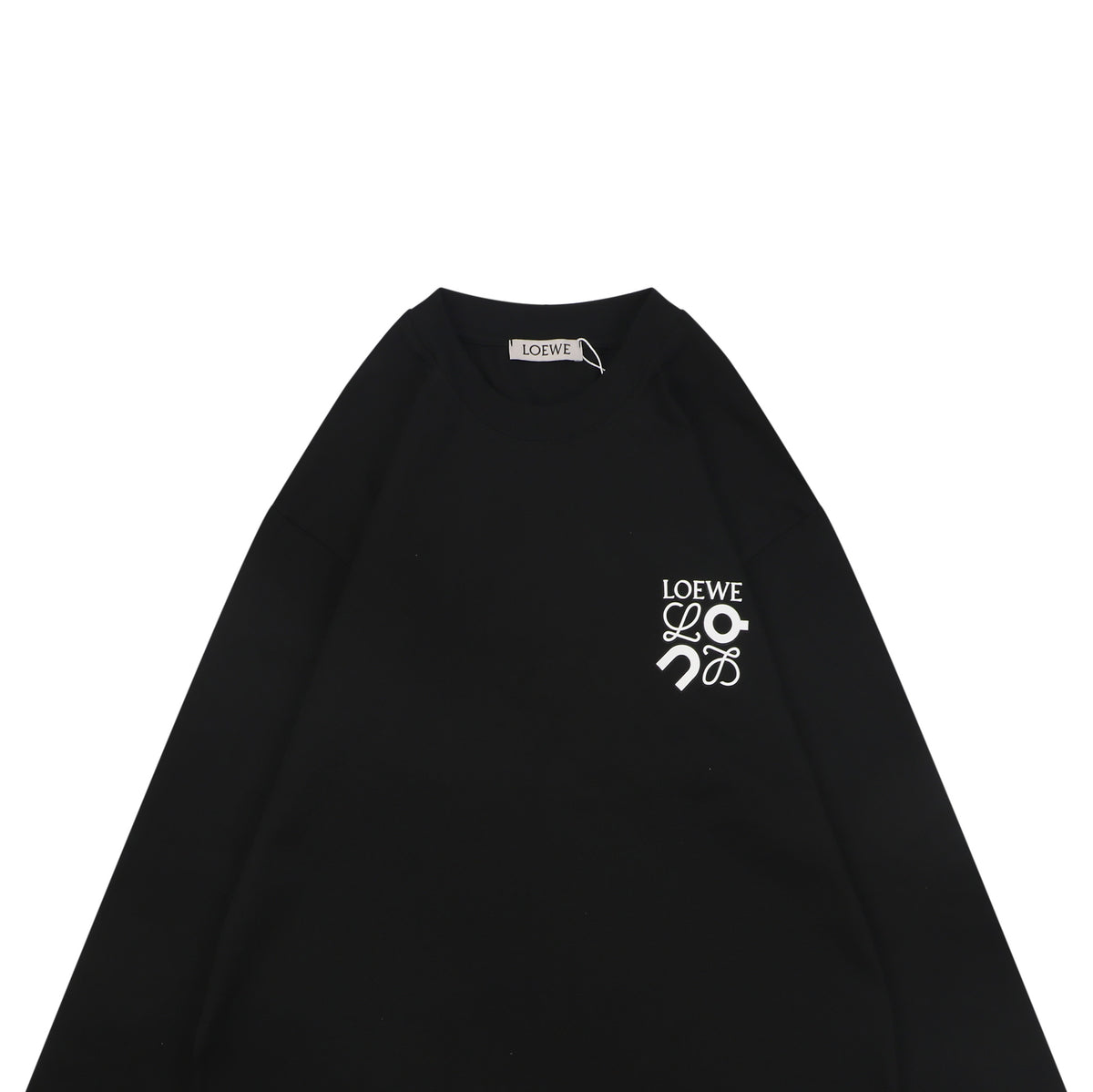 Loewe ON Anagram Flower Print Long Sleeve Tee White