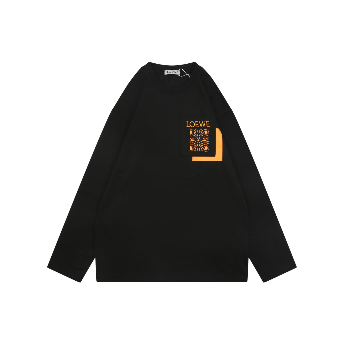 Loewe Border Anagram Embroidered Long Sleeve Tee Black