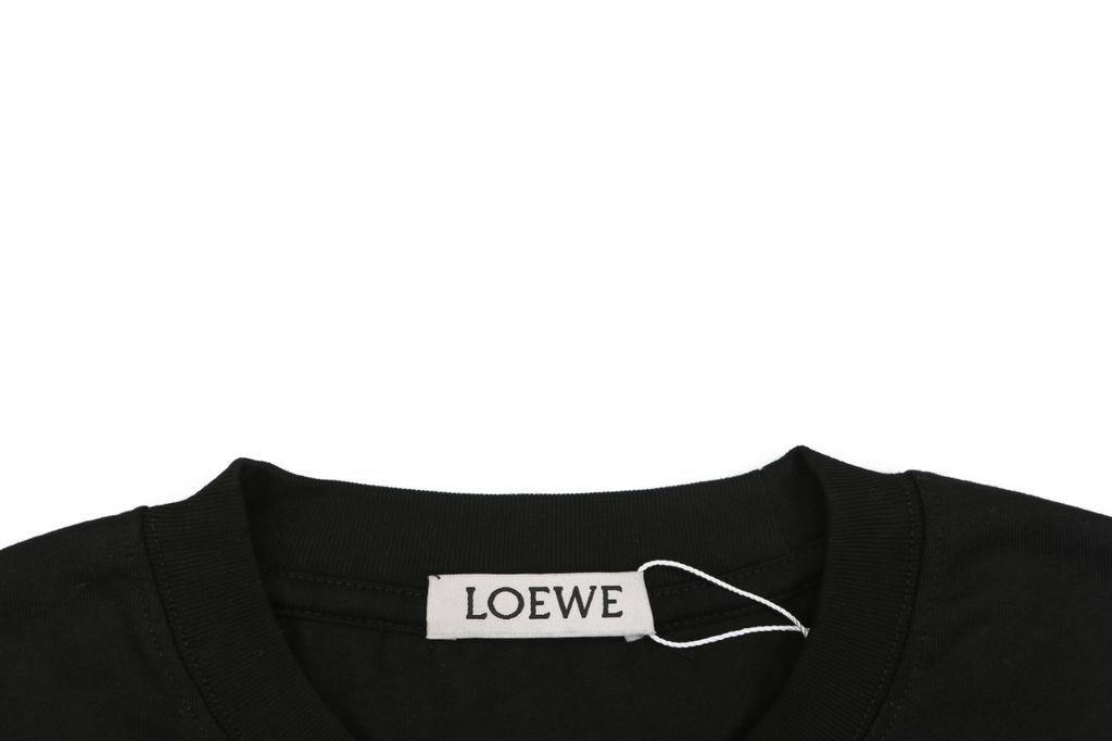 Loewe Border Anagram Embroidered Long Sleeve Tee Black