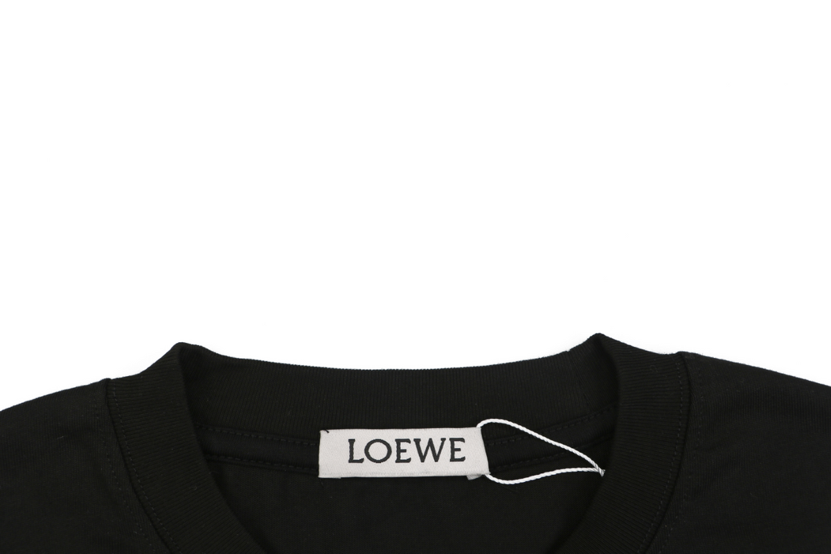 Loewe Border Anagram Embroidered Long Sleeve Tee Black