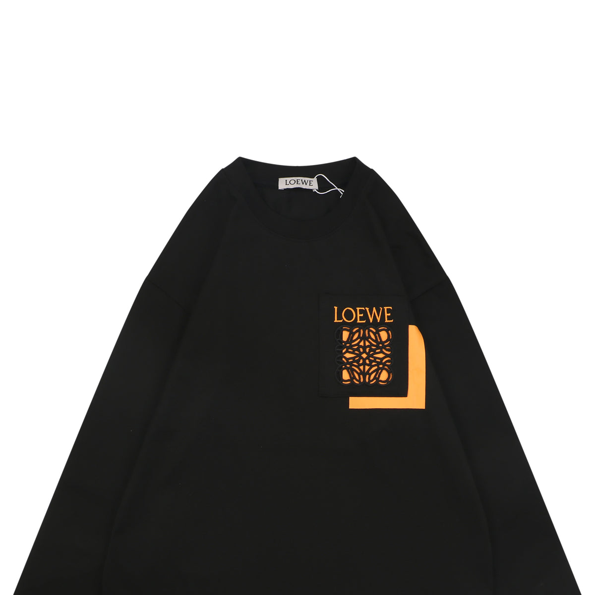 Loewe Border Anagram Embroidered Long Sleeve Tee Black