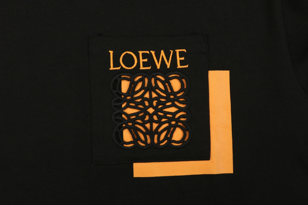 Loewe Border Anagram Embroidered Long Sleeve Tee Black