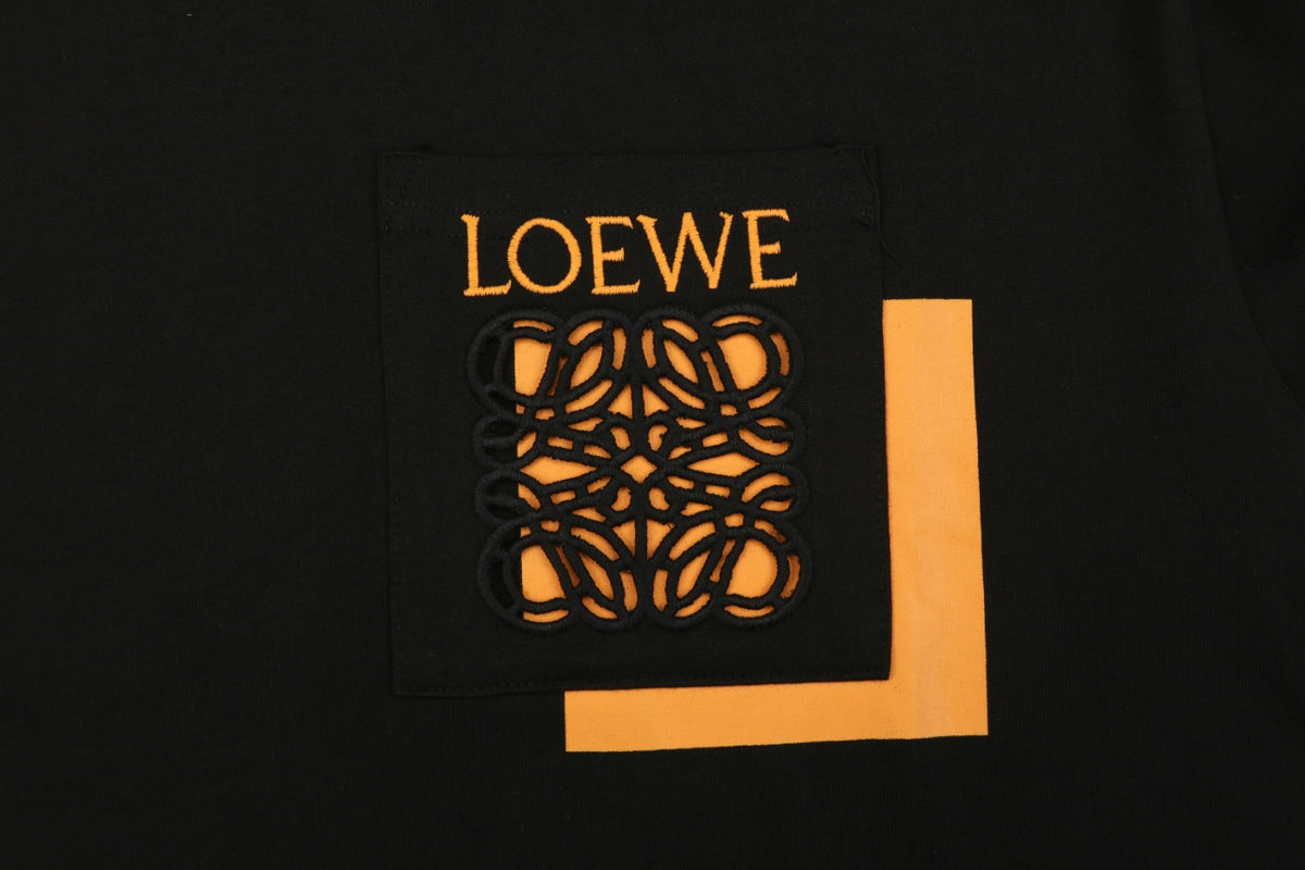 Loewe Border Anagram Embroidered Long Sleeve Tee Black