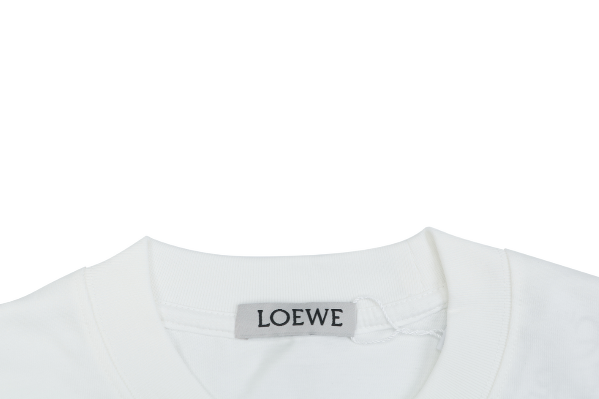 Loewe Border Anagram Embroidered Long Sleeve Tee White