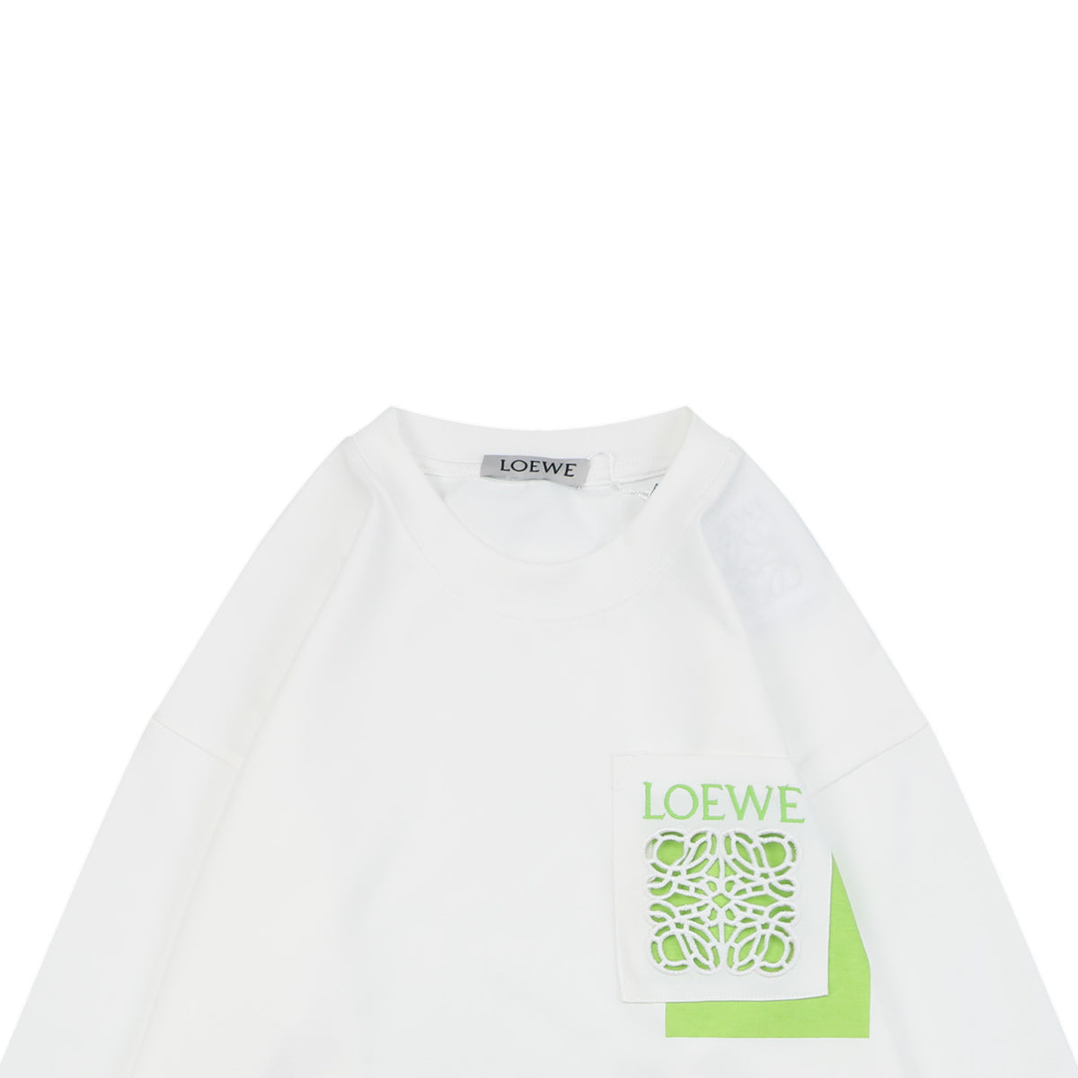 Loewe Border Anagram Embroidered Long Sleeve Tee White