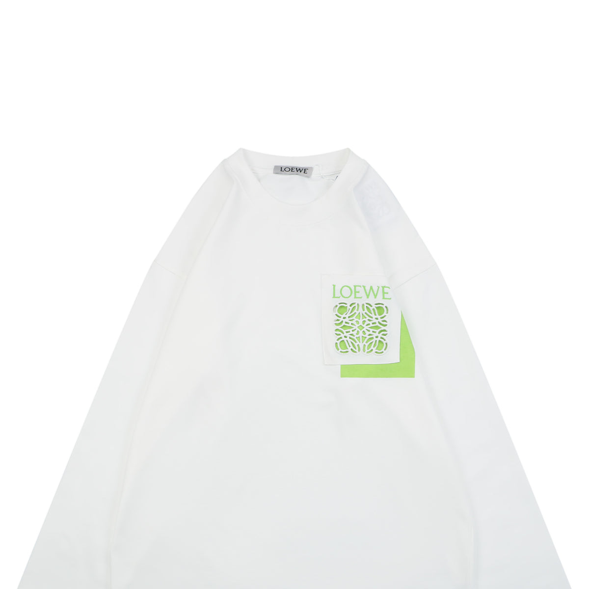 Loewe Border Anagram Embroidered Long Sleeve Tee White