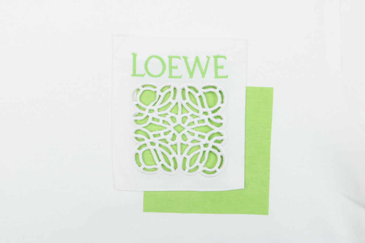 Loewe Border Anagram Embroidered Long Sleeve Tee White