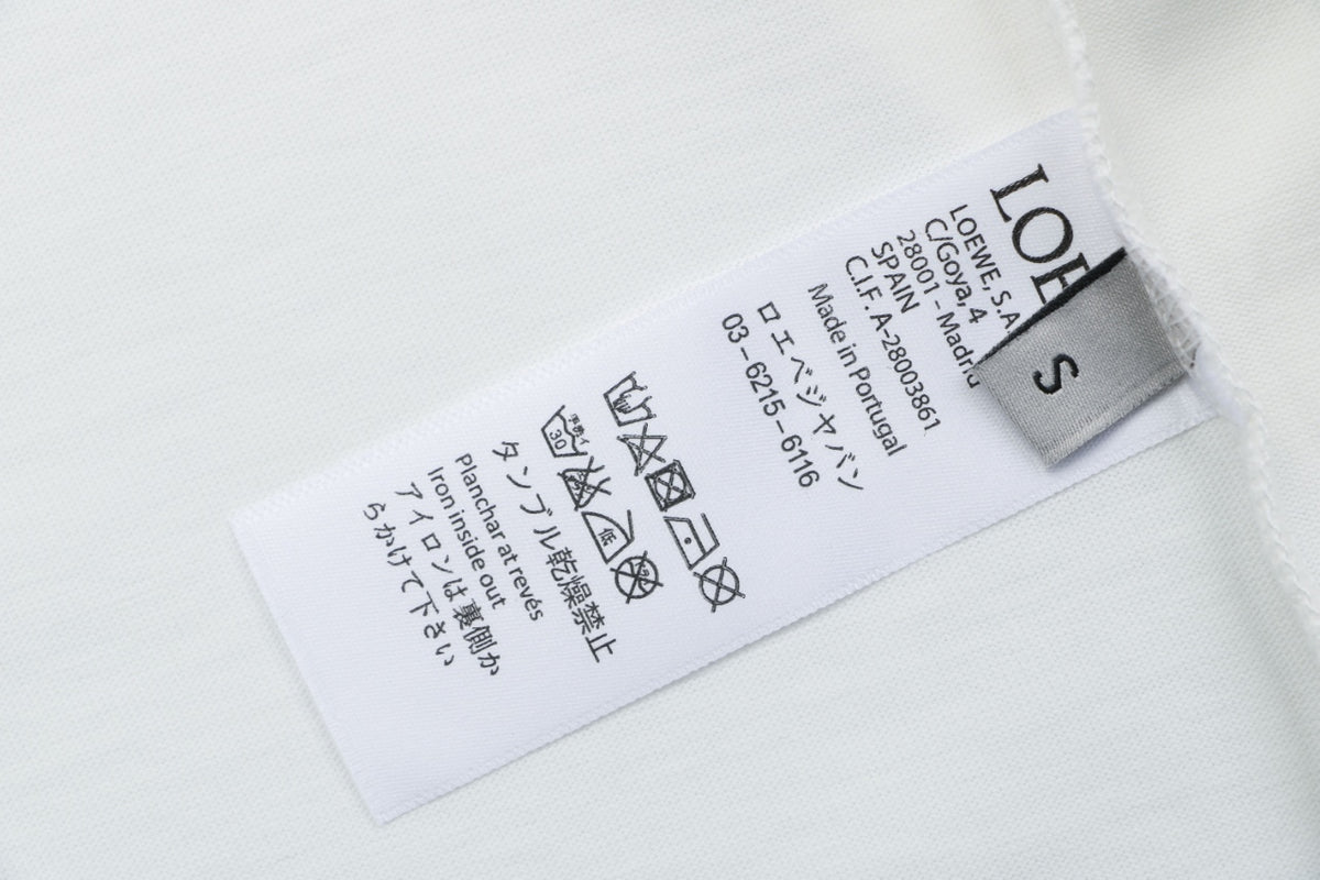 Loewe Border Anagram Embroidered Long Sleeve Tee White