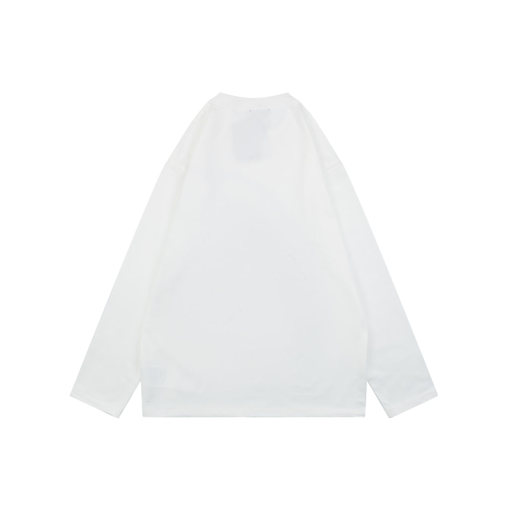 Loewe Border Anagram Embroidered Long Sleeve Tee White
