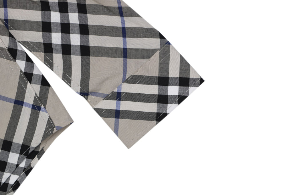 Burberry Diagonal House Check Long Sleeve Shirt Grey Taupe