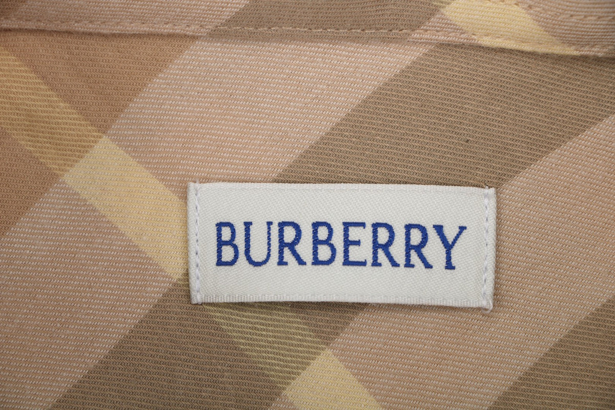Burberry Diagonal House Check Long Sleeve Shirt Light Camel