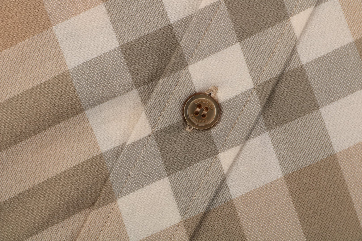 Burberry Diagonal House Check Long Sleeve Shirt Light Camel