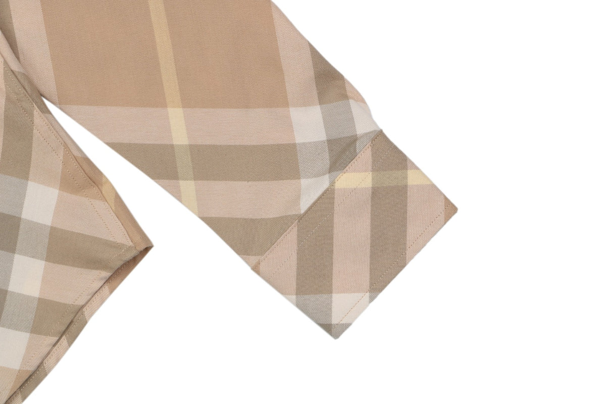 Burberry Diagonal House Check Long Sleeve Shirt Light Camel