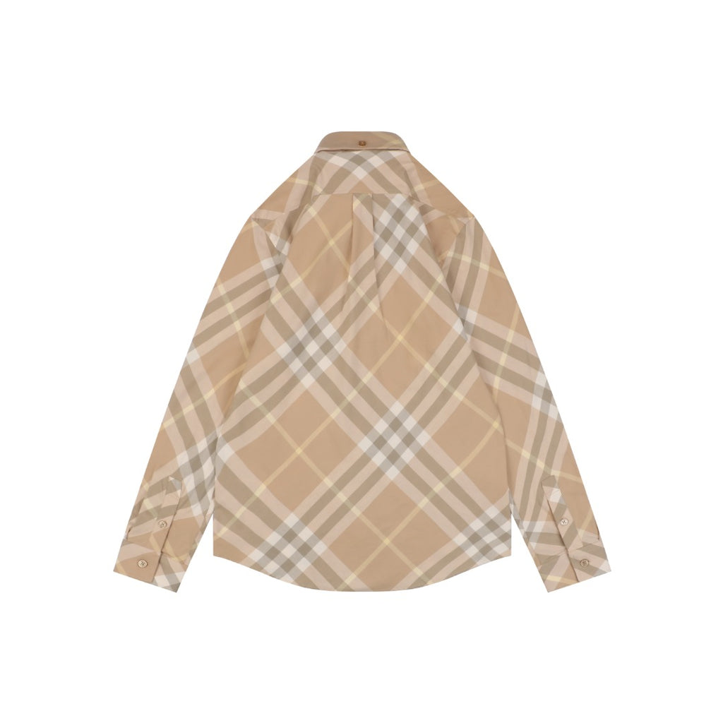 Burberry Diagonal House Check Long Sleeve Shirt Light Camel