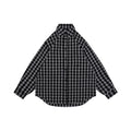 Balenciaga Black and White Checked Distressed Frayed-Edge Long-Sleeve Shirt