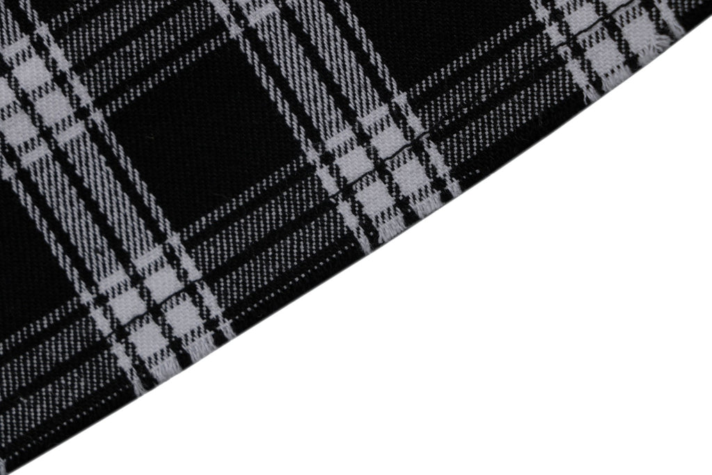Balenciaga Black and White Checked Distressed Frayed-Edge Long-Sleeve Shirt
