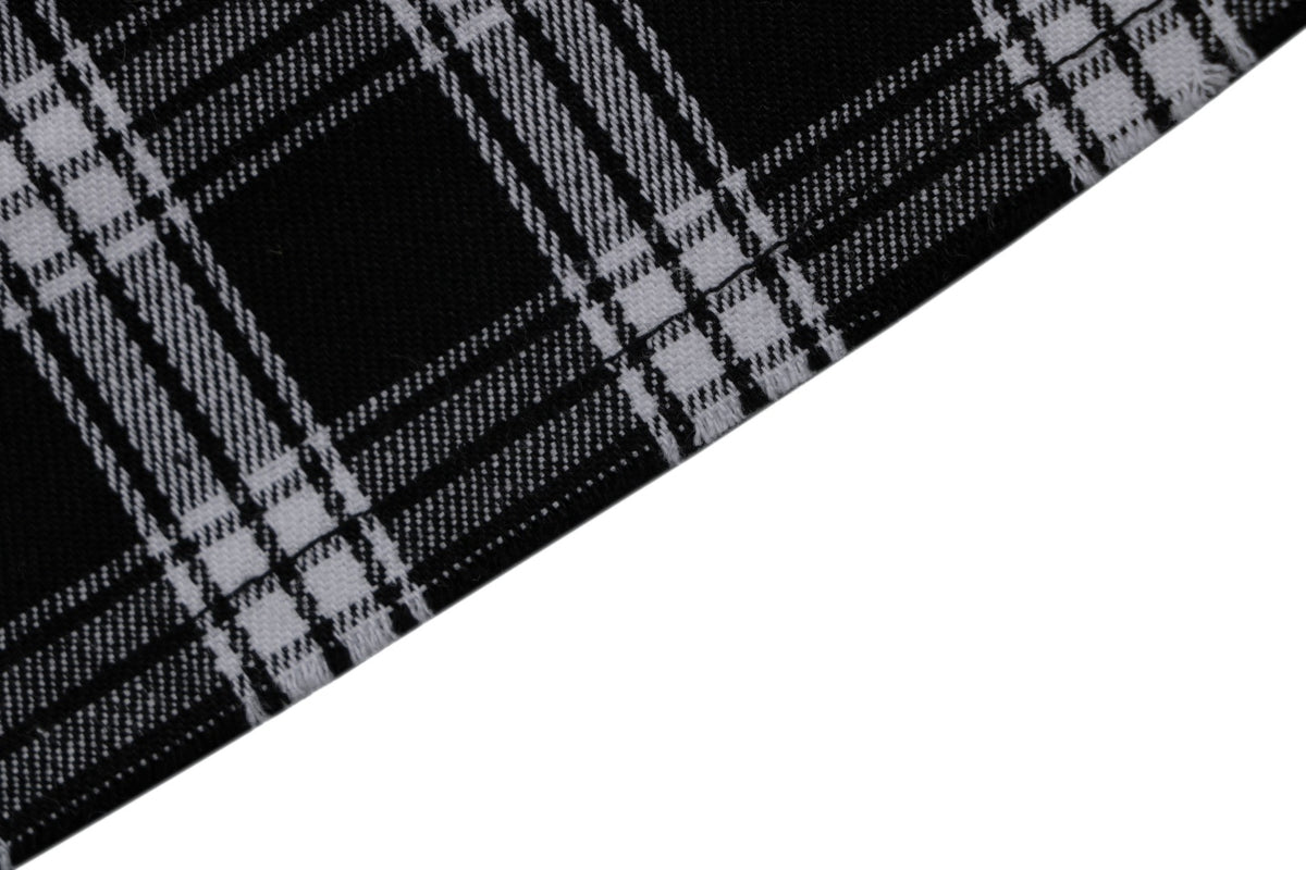 Balenciaga Black and White Checked Distressed Frayed-Edge Long-Sleeve Shirt