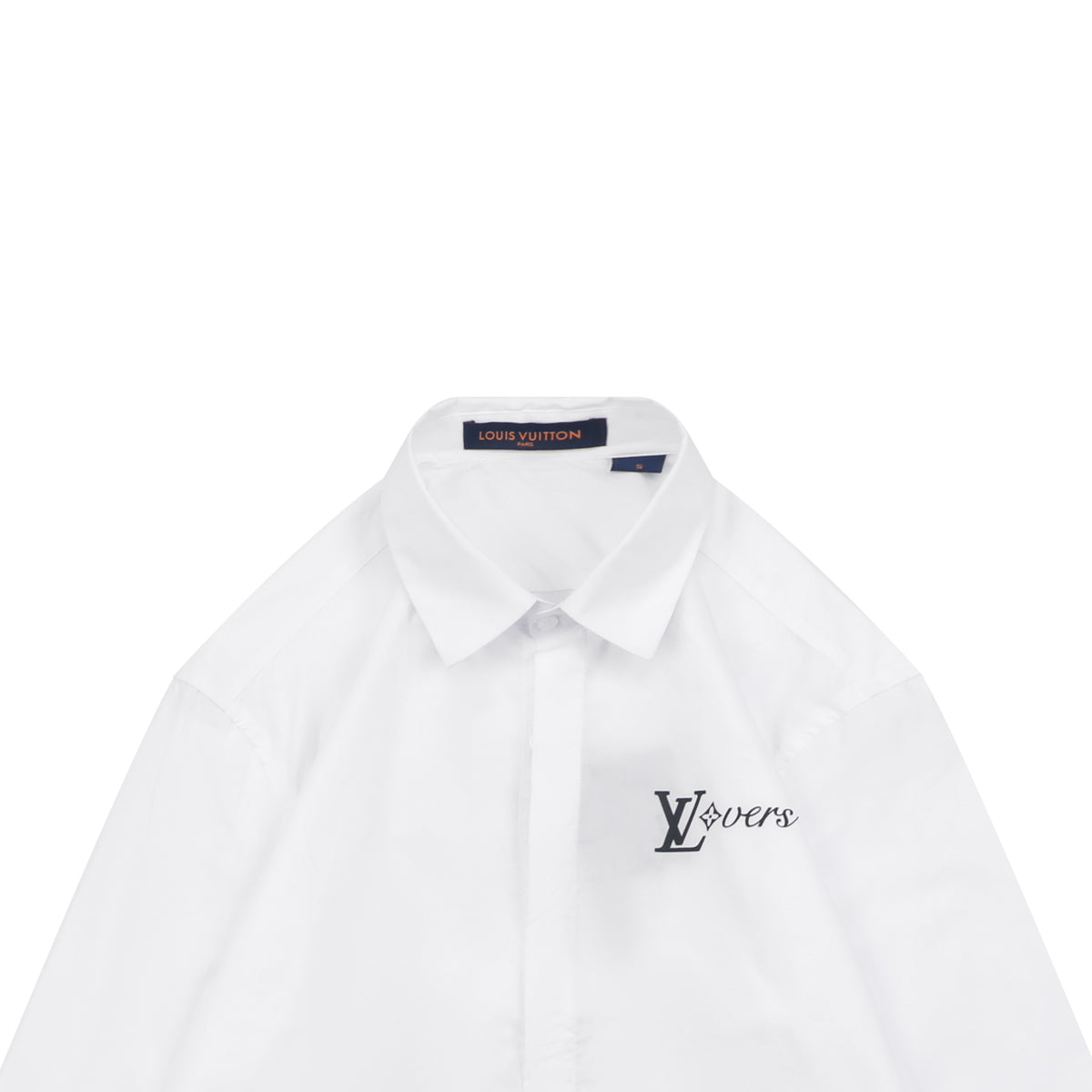 Louis Vuitton White Monogram Signature Lettering Long-Sleeve Shirt