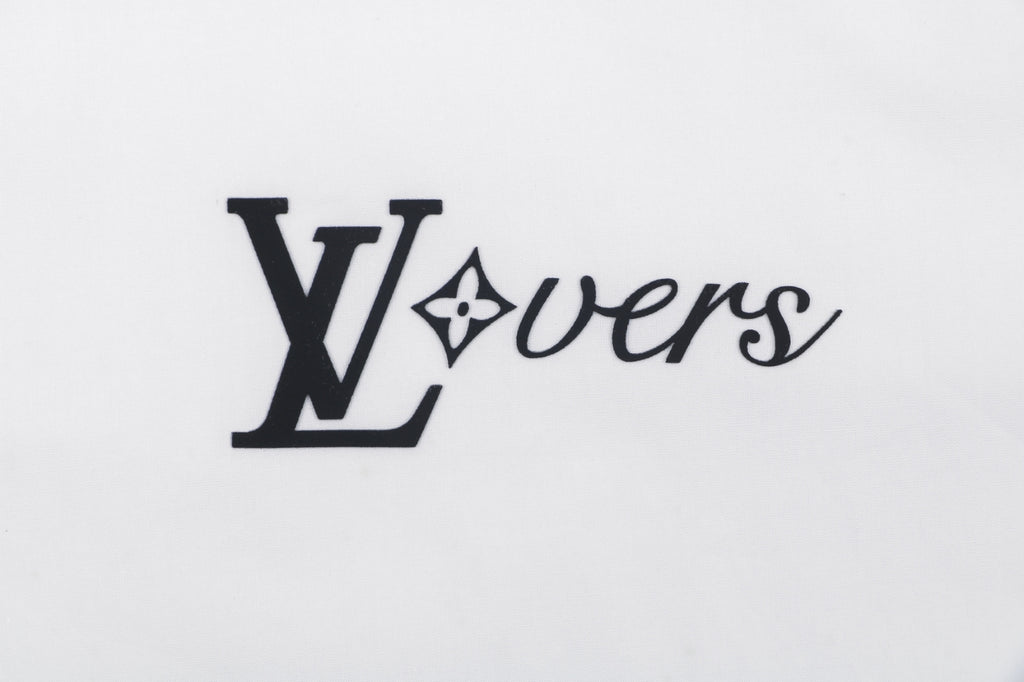 Louis Vuitton White Monogram Signature Lettering Long-Sleeve Shirt