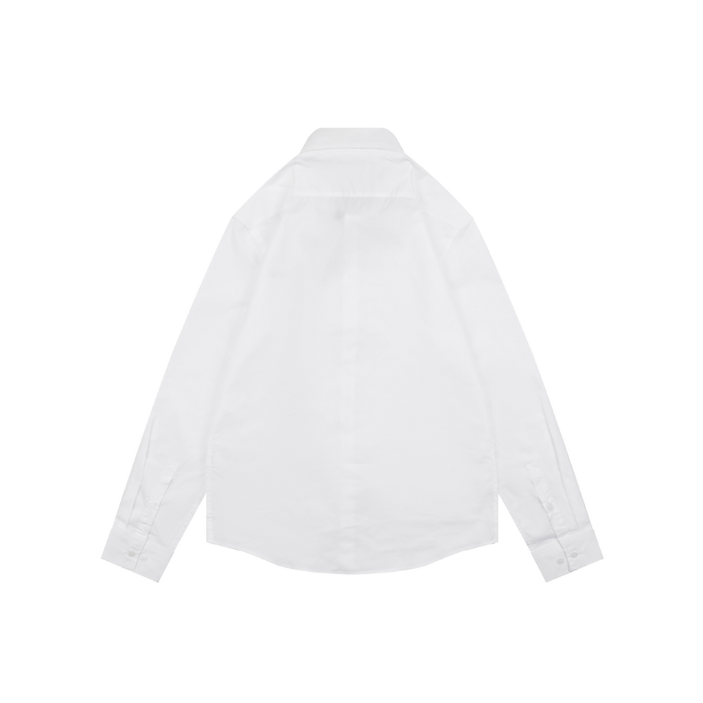 Louis Vuitton White Monogram Signature Lettering Long-Sleeve Shirt