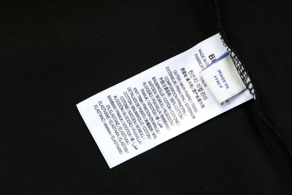 Burberry Black Cross-Stitch Equestrian Knight Embroidered Long-Sleeve Top