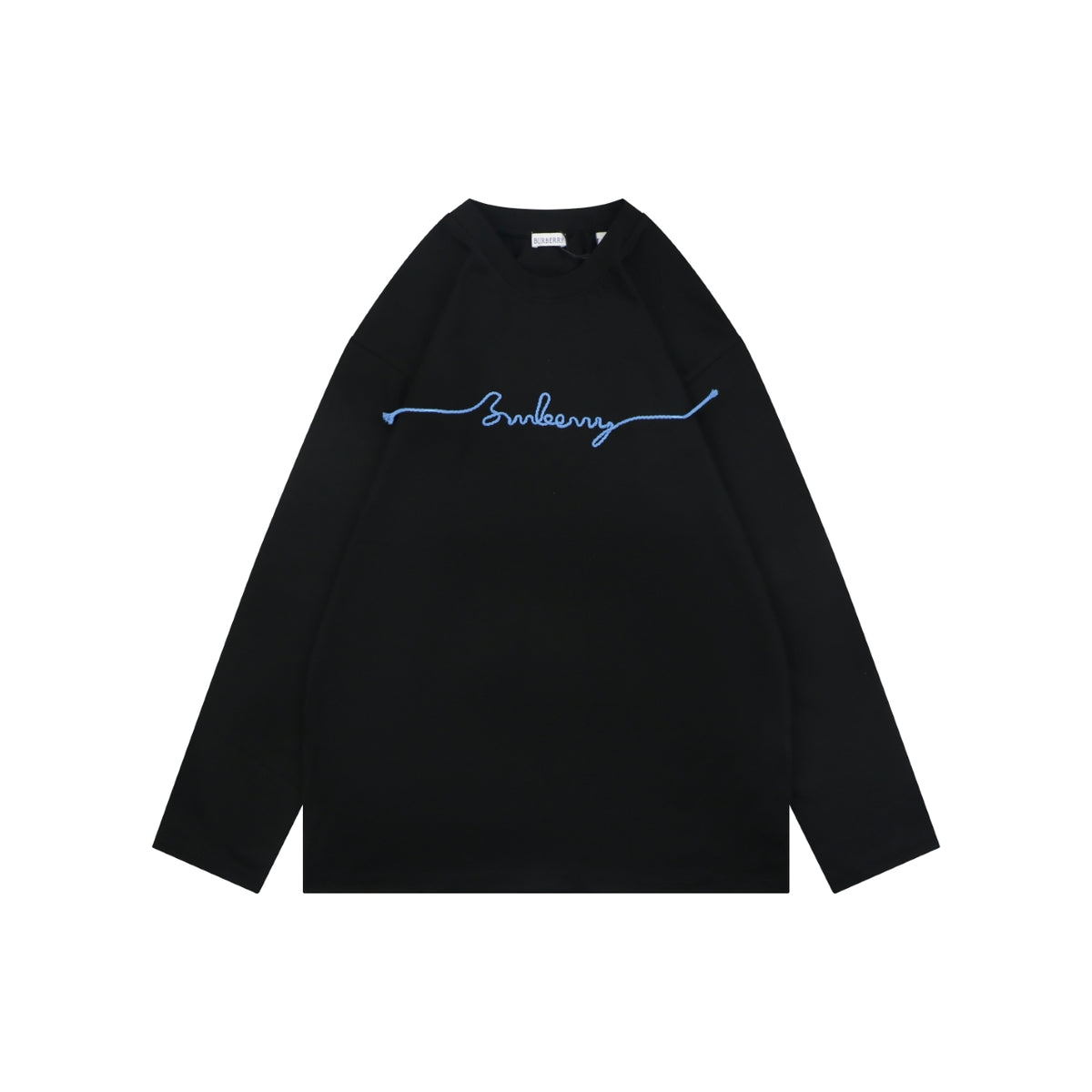 Burberry Black B Signature Rope Embroidered Long-Sleeve Top