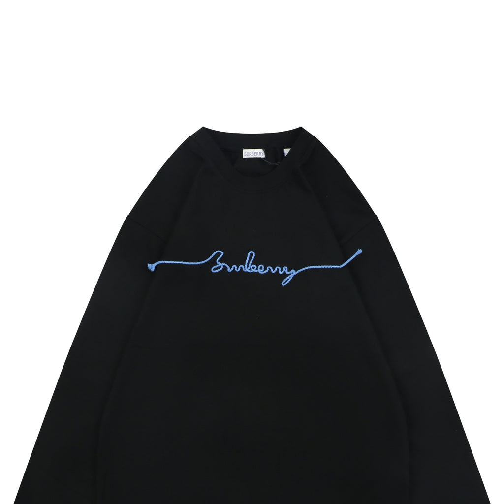Burberry Black B Signature Rope Embroidered Long-Sleeve Top