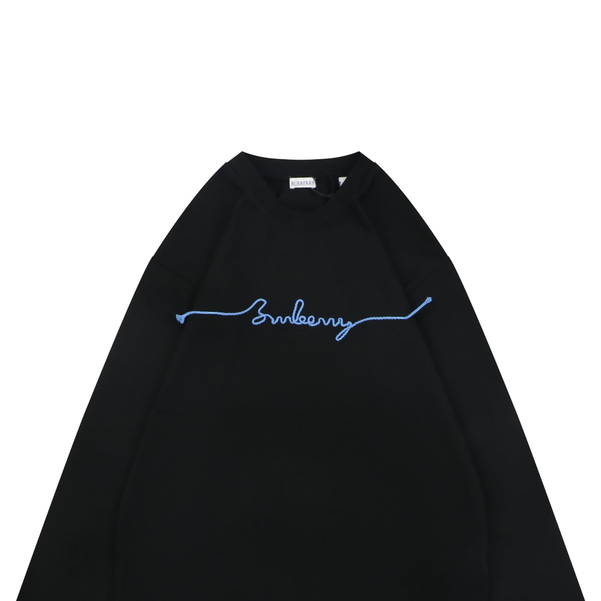 Burberry Black B Signature Rope Embroidered Long-Sleeve Top