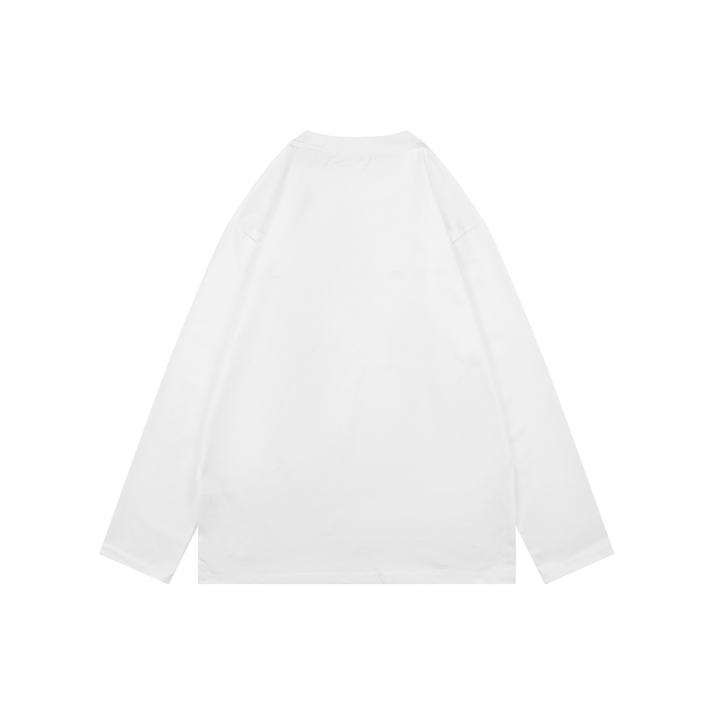 Burberry White B Signature Rope Embroidered Long-Sleeve Top