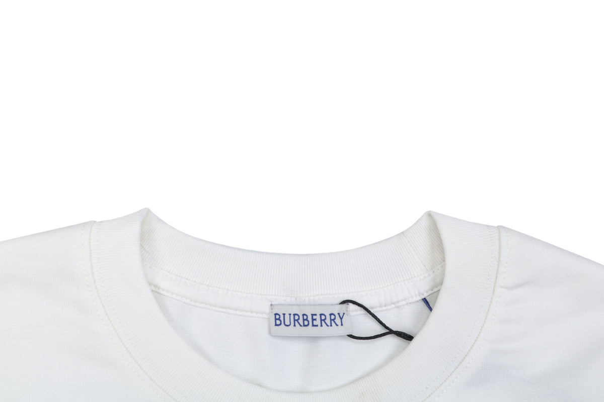 Burberry White B Signature Sailboat Print Long-Sleeve Top