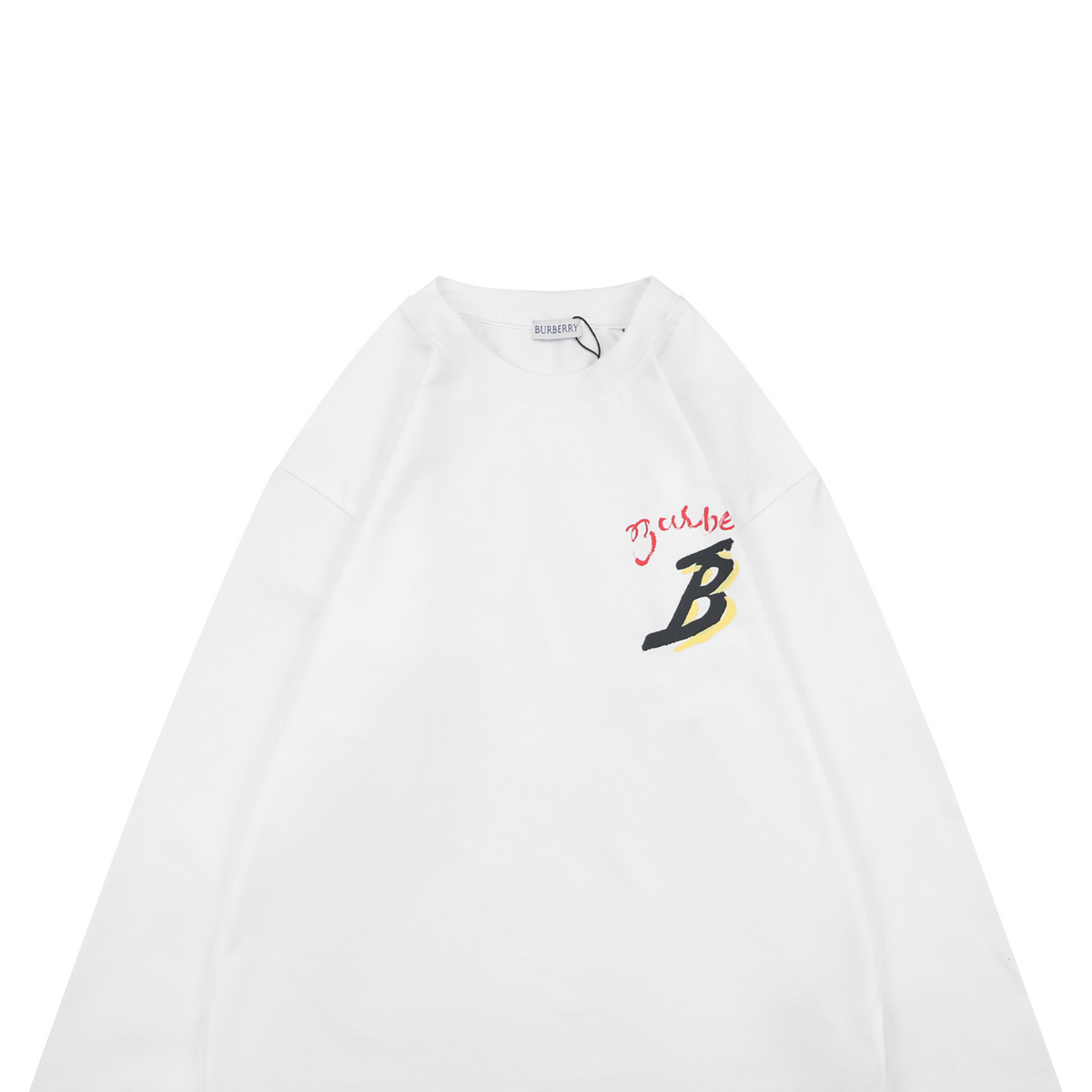 Burberry White B Signature Sailboat Print Long-Sleeve Top