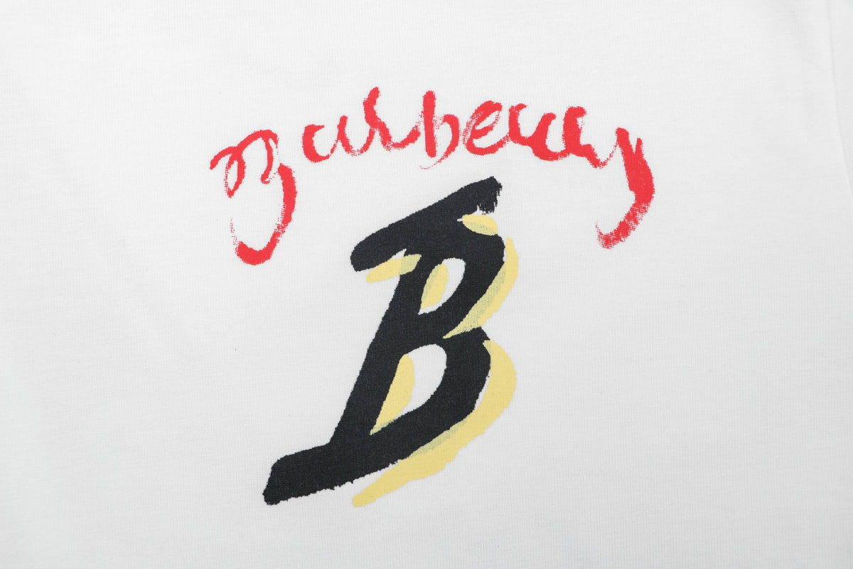 Burberry White B Signature Sailboat Print Long-Sleeve Top